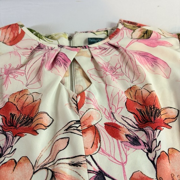 Gabby Skye Floral Fit & Flare Dress Women's Plus 18W Belted - Picture 3 of 11